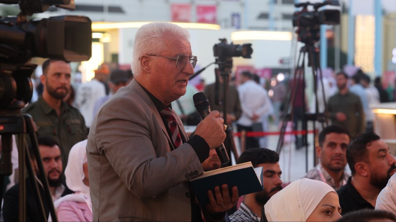رئيس الهيئة المركزية ومستشار الشؤون الإعلامية في رئاسة الجمهورية يشاركان في ندوة حوارية بمعرض دمشق الدولي